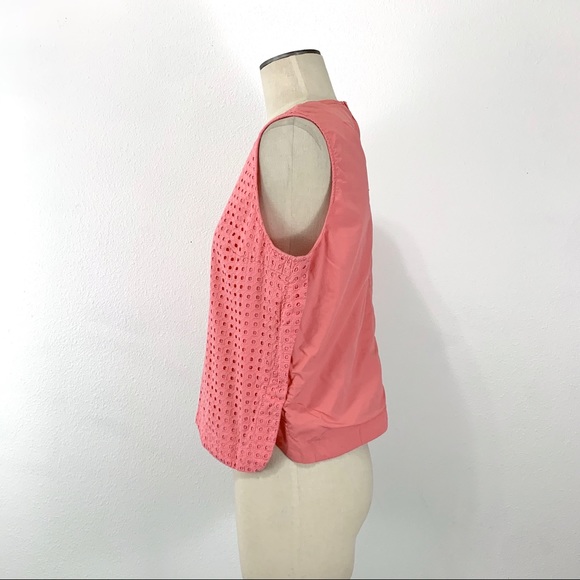 Gap- Pink Sleeveless Square Eyelet Top Large - Picture 4 of 6